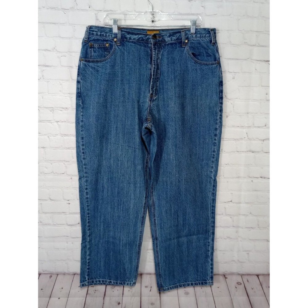 Outback Rider Men's 38x30 Wide Leg Medium Wash Denim Jeans